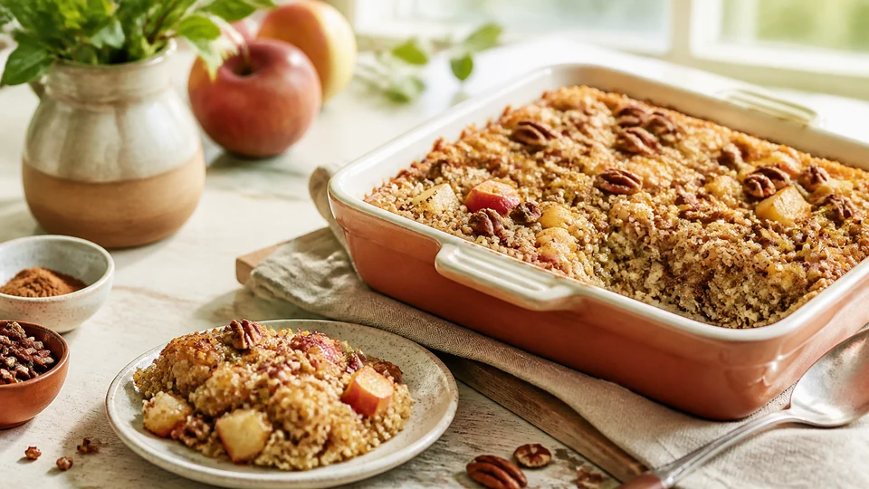 Editorial breakfast scene illustrating Quinoa breakfast bake.