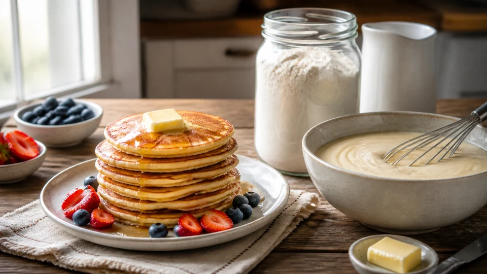 Ready mix pancake batter prepared for Pancakes World.