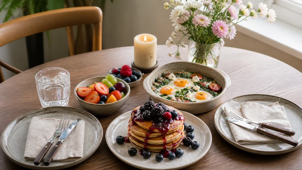 Romantic brunch recipes prepared for Pancakes World.