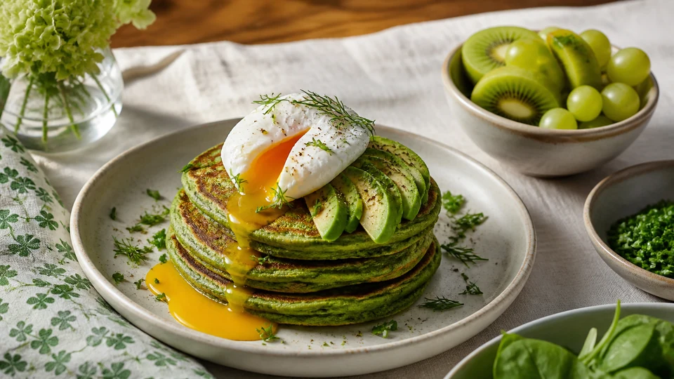 Editorial breakfast scene illustrating Saint patrick's day brunch ideas.
