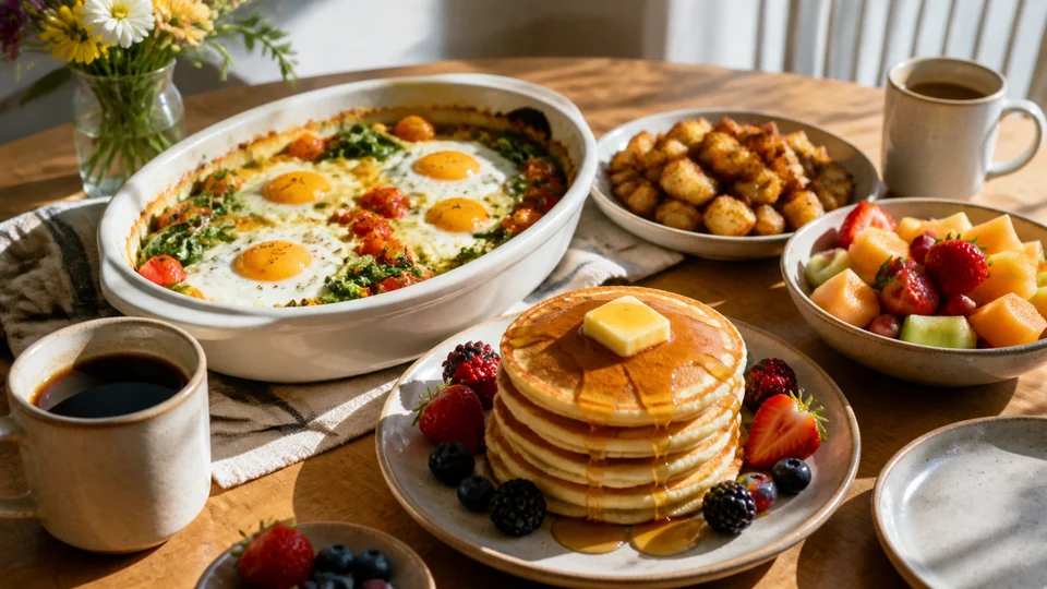 Saturday brunch recipes prepared for Pancakes World.