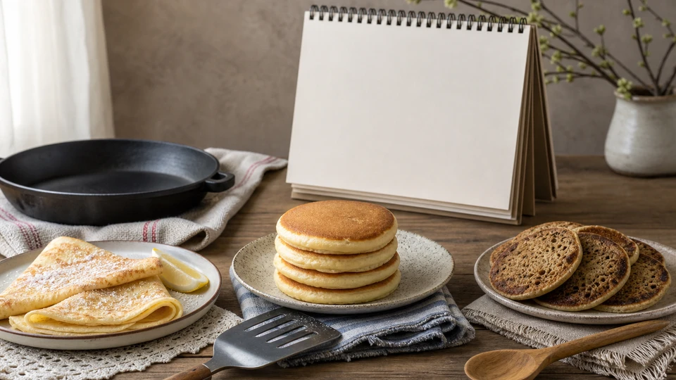 Planning image for Shrove Tuesday and Pancake Day: History, Dates and Regional Practice, showing a controlled ingredient/process setup for shrove tuesday and pancake day: history, dates and regional practice, showing only the relevant unbranded ingredients, tools and one clear before/after or side-by-side variable.