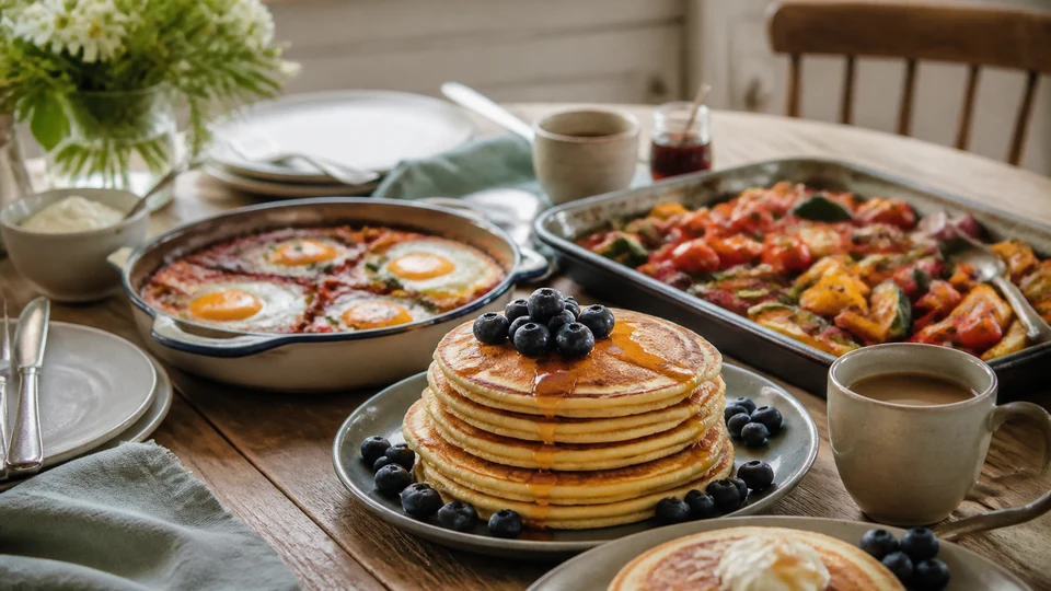 Simon rimmer sunday brunch recipes prepared for Pancakes World.