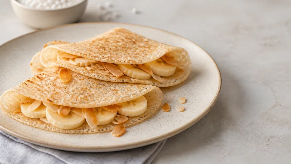 Tapioca flour pancakes prepared for Pancake World.