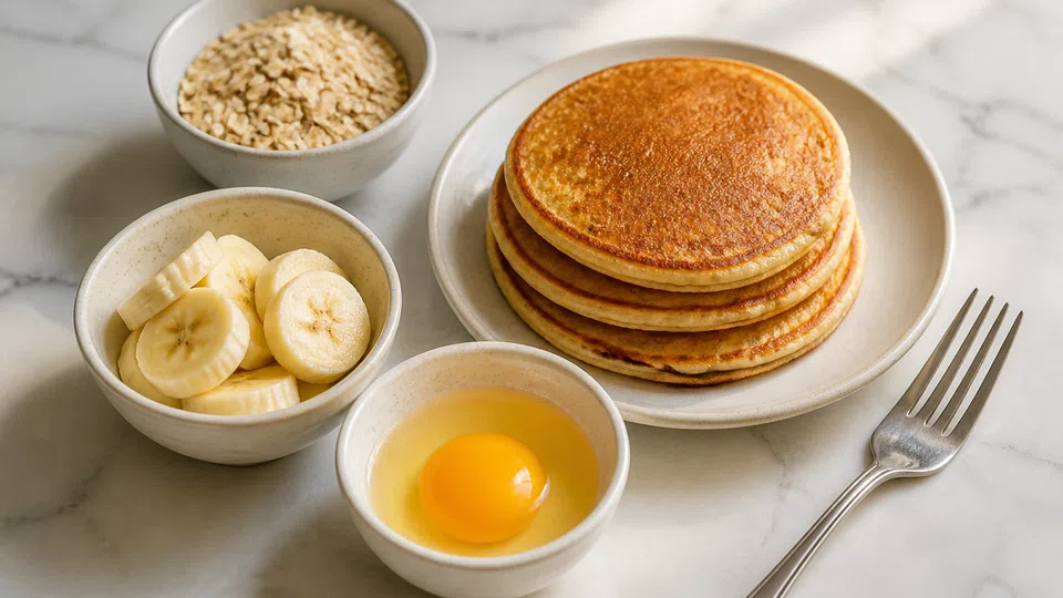 Three ingredient pancakes prepared for Pancake World.