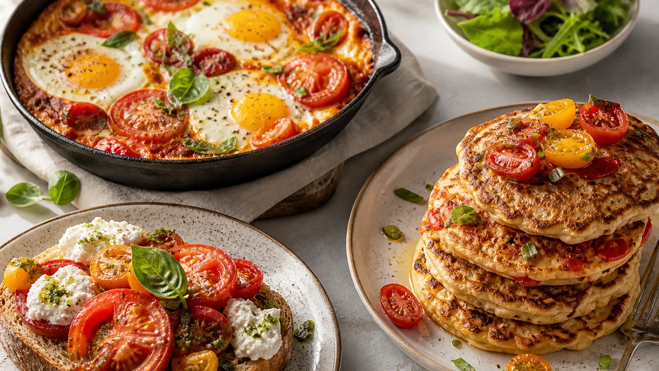 Tomato brunch recipes prepared for Pancakes World.