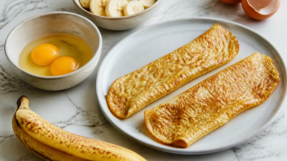 Two ingredient pancakes prepared for Pancake World.