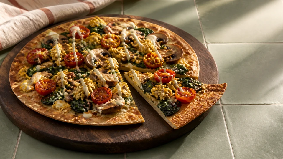 Editorial image for Vegan Breakfast Pizza: Keep the Base Crisp.