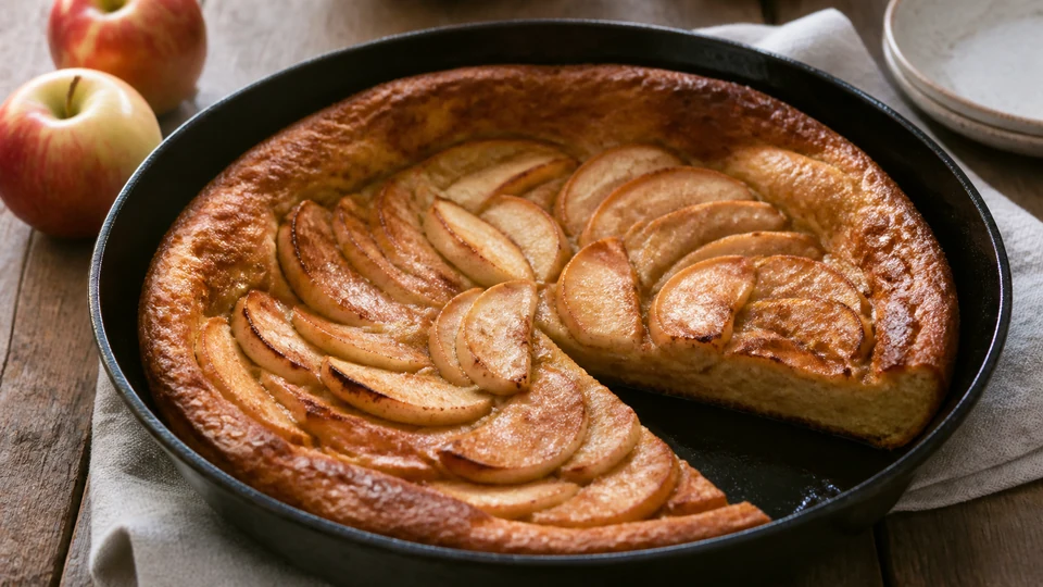 Vegan dutch apple pancake prepared for Pancakes World.
