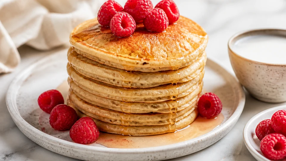 Vegan gluten free buttermilk pancakes prepared for Pancake World.