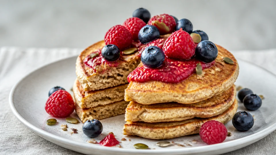 Vegan gluten free sugar free pancakes prepared for Pancakes World.