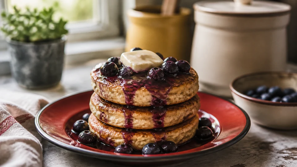 Vegan hotcakes prepared for Pancake World.