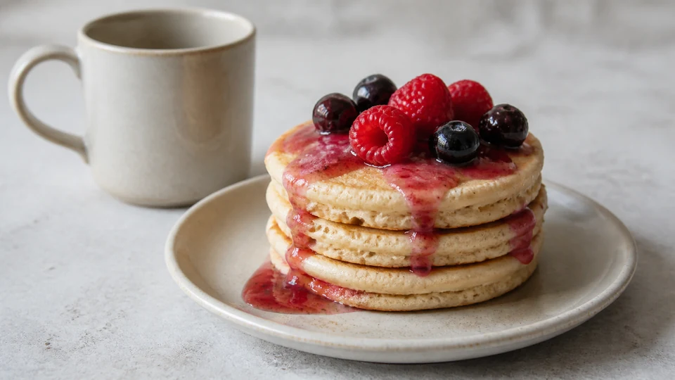 Vegan microwave pancakes prepared for Pancakes World.