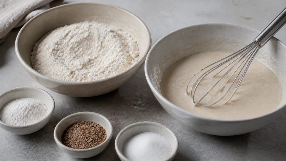 Vegan pancake mixture prepared for Pancakes World.