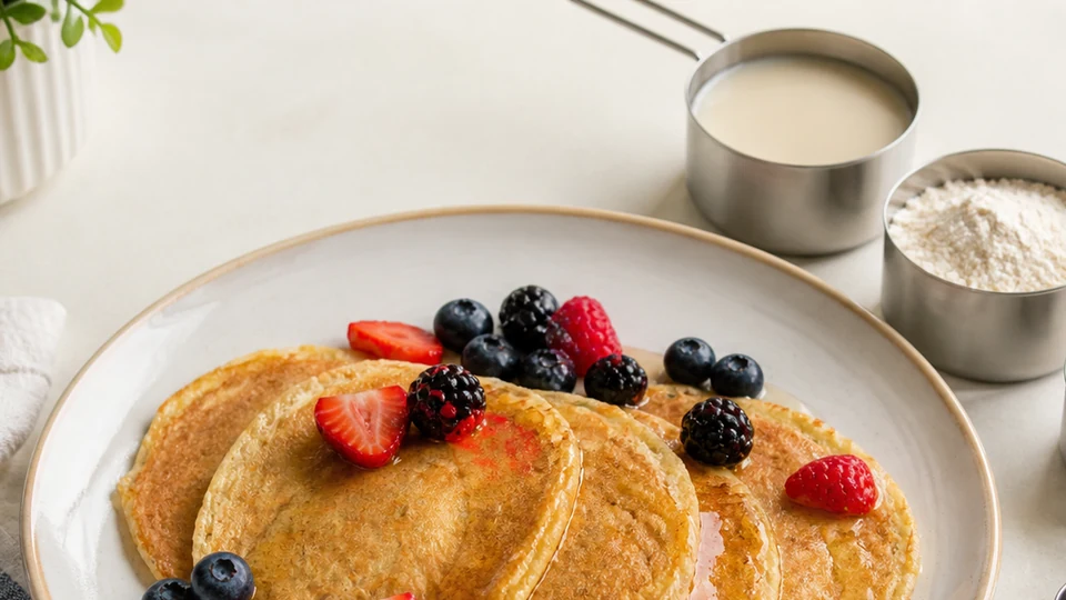 Vegan pancakes cups prepared for Pancakes World.