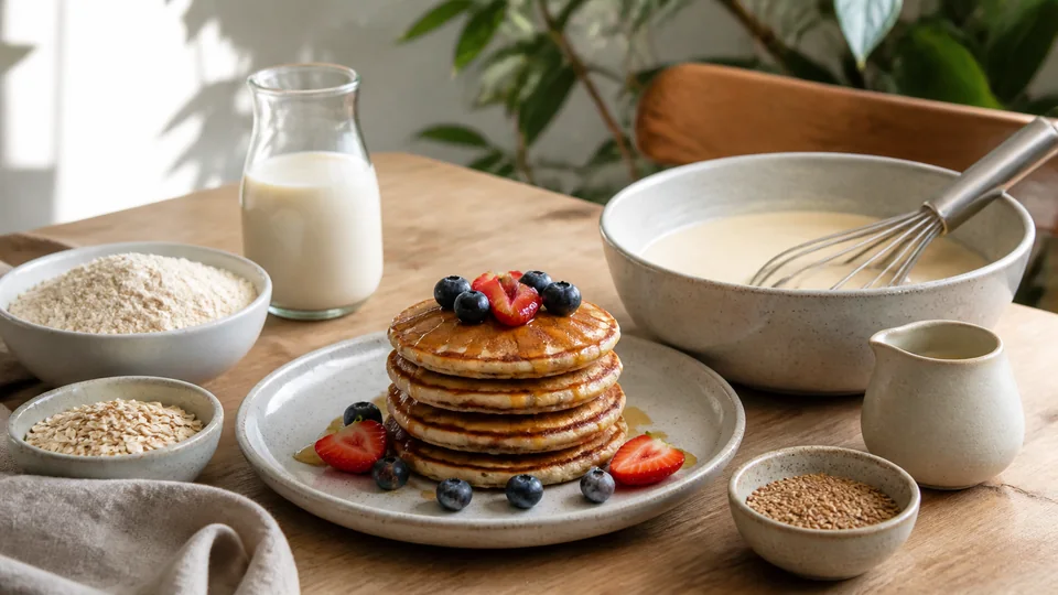Vegan pancakes recept prepared for Pancakes World.