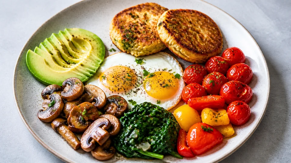 Vegetable breakfast prepared for Pancakes World.