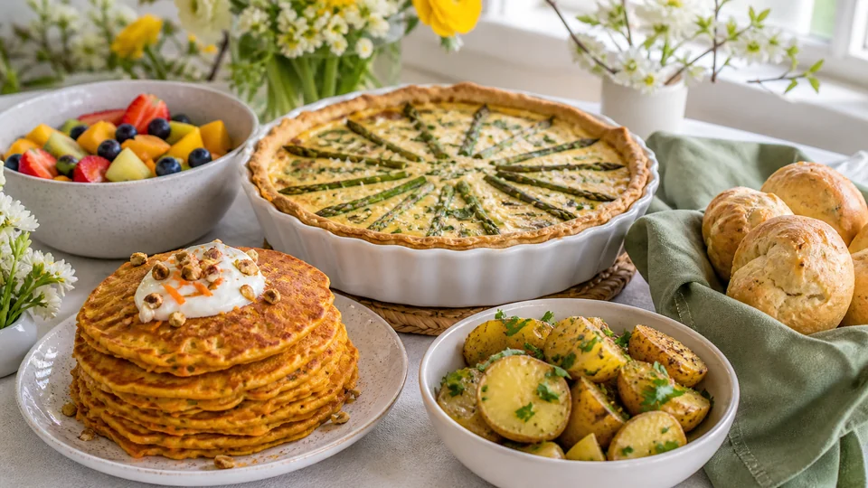Vegetarian easter brunch recipes prepared for Pancakes World.