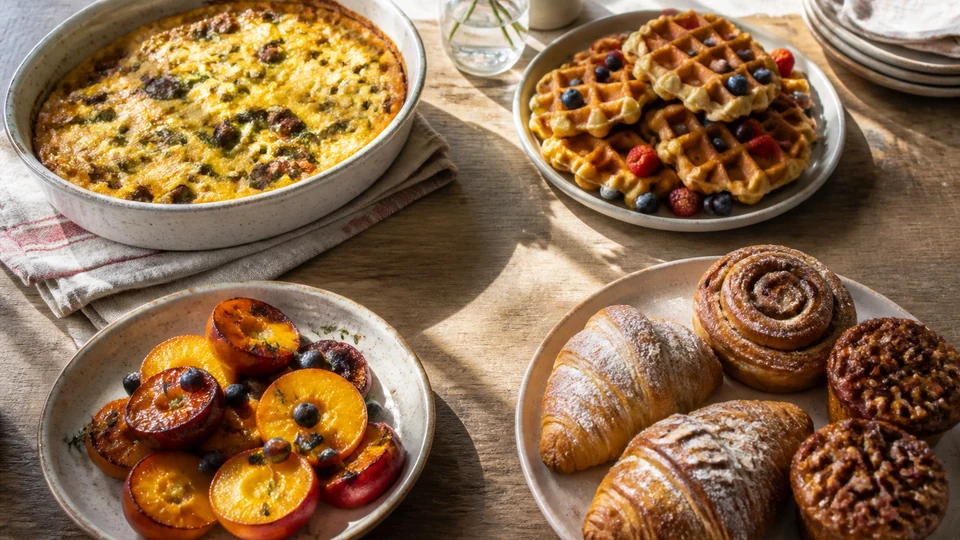 Weekend brunch recipes prepared for Pancakes World.