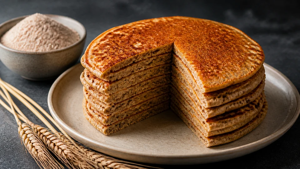 Whole wheat flour pancakes prepared for Pancakes World.