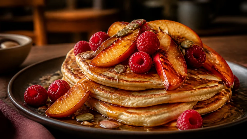 Yummy vegan pancakes prepared for Pancakes World.